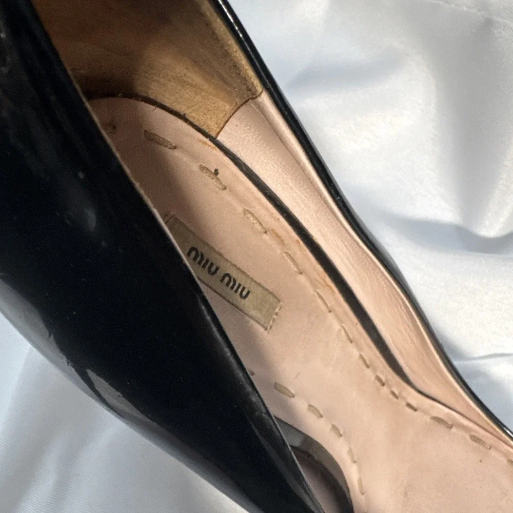 Mui Mui Black Suede High Heel Shoes Sz 39 - Picture 4 of 12